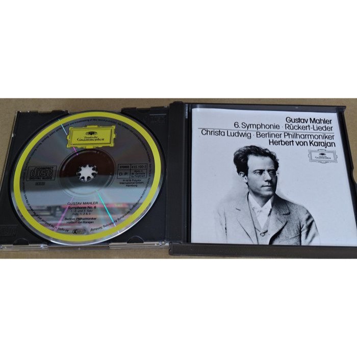 全銀圈 Karajan 卡拉揚 Ludwig Mahler 馬勒 第6號交響曲 呂克特之歌 柏林愛樂 DG 2CD 德版-細節圖3