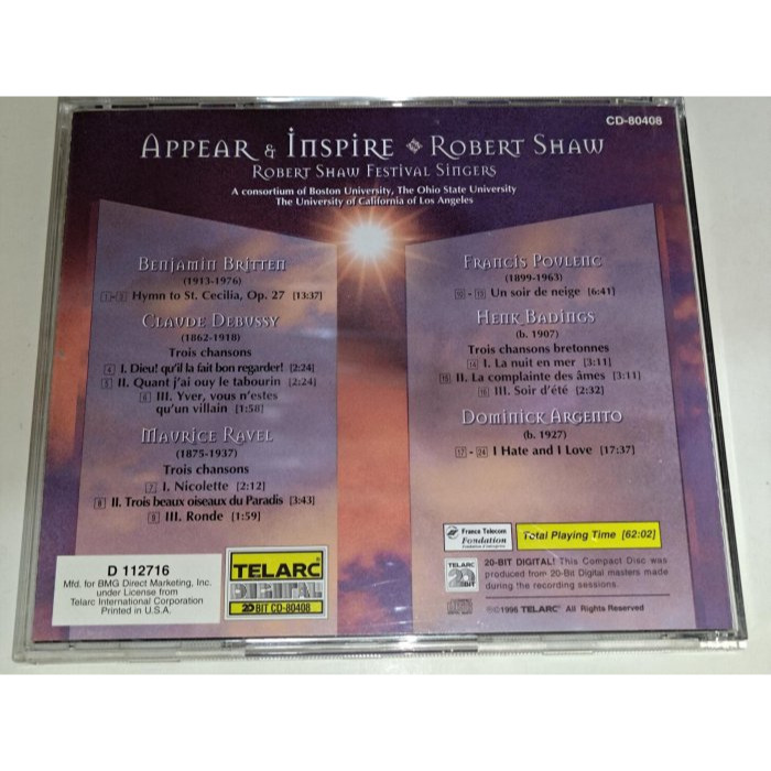Robert Shaw Festival Singers Appear & Inspire 布列頓 德布西 拉威爾 普朗-細節圖2