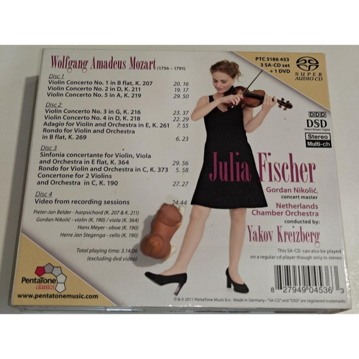 好音悅 3SACD Julia Fischer 茱莉亞.費雪 Mozart 莫札特 小提琴協奏曲集 PentaTone-細節圖2