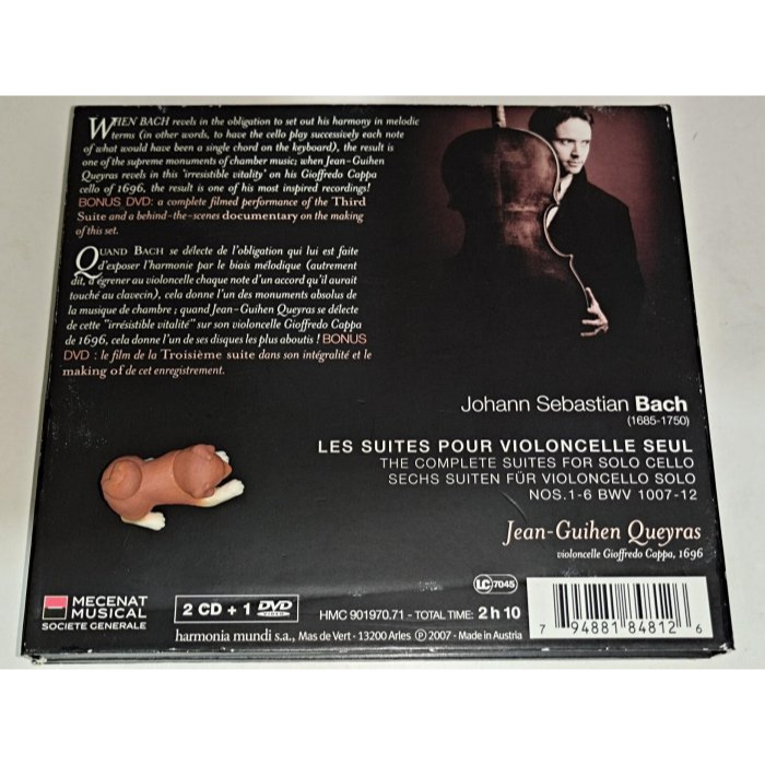 好音悅 Jean-Guihen Queyras Bach 巴哈 無伴奏大提琴組曲 2CD+DVD harmonia mu-細節圖2