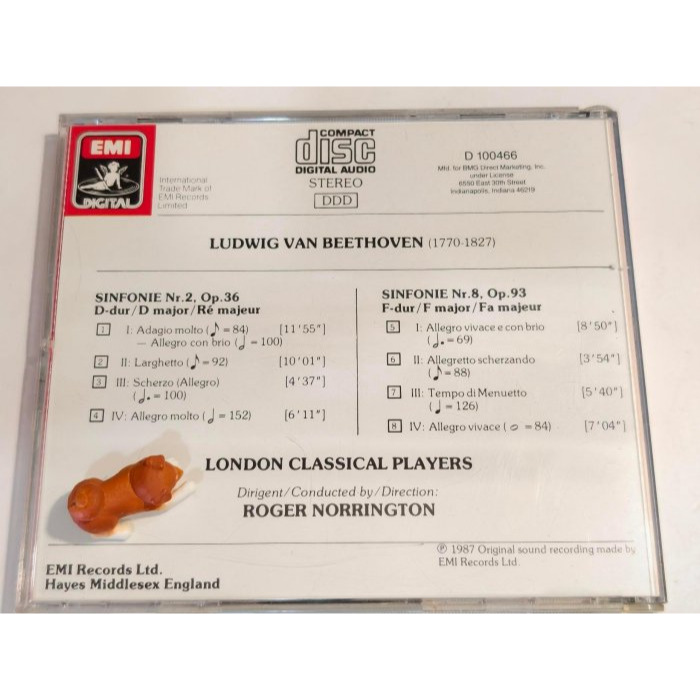 好音悅 全銀圈 Norrington Beethoven 貝多芬 第2&8號交響曲 EMI 美PDO01版 無IFPI-細節圖2