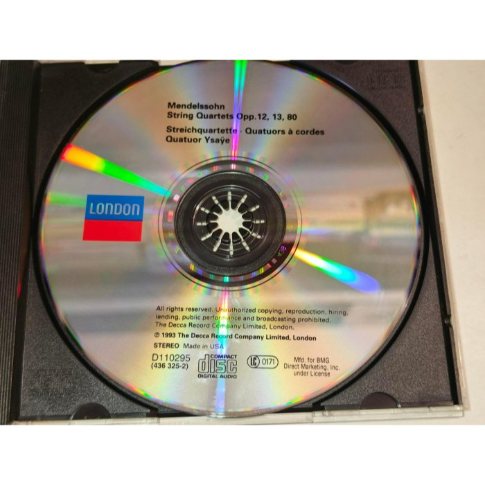 文本齋 Quatuor Ysaÿe Mendelssohn 孟德爾頌 弦樂四重奏 Opp.12,13,80 DECCA-細節圖3