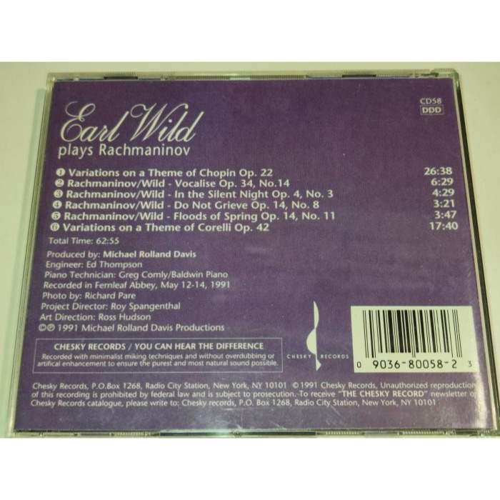 好音悅 懷爾德 Earl Wild Plays Rachmaninov 拉赫曼尼諾夫 Chesky JVC 長城碼 無I-細節圖2