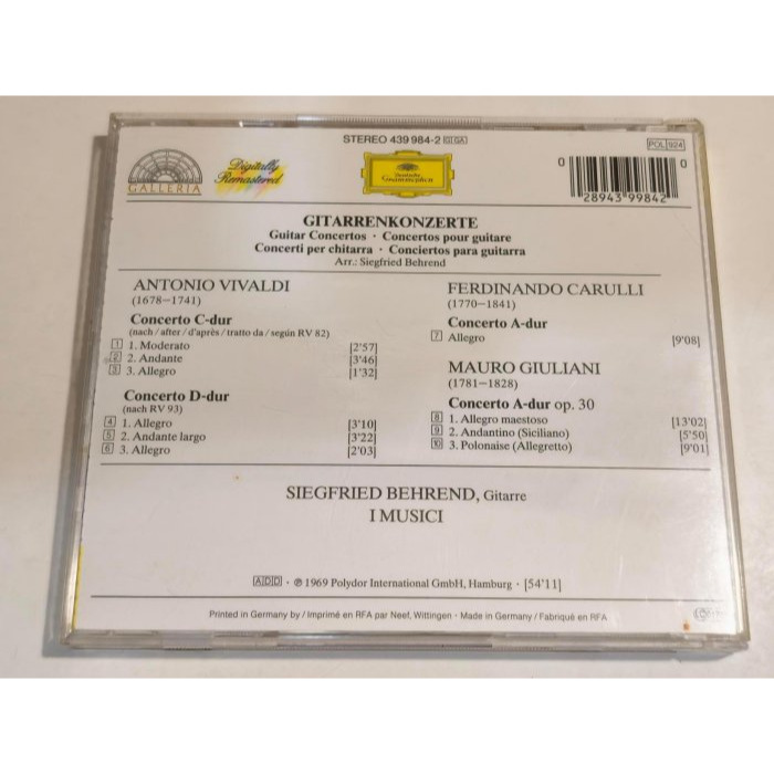 好音悅 半銀圈 Siegfried Behrend I Musici Giuliani Vivaldi Carulli-細節圖2