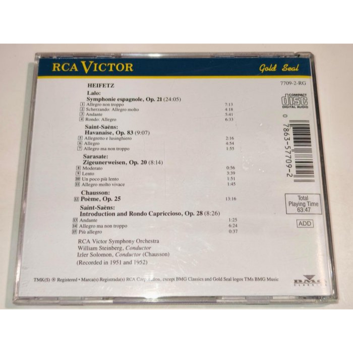 好音悅 Heifetz 海飛茲 Showpieces 小提琴炫技作品集 拉羅 聖桑 薩拉沙泰 蕭頌 日版 無IFPI-細節圖2