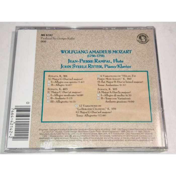 文本齋 Jean-Pierre Rampal 朗帕爾 Ritter Mozart 莫札特 Sonatas And Var-細節圖2
