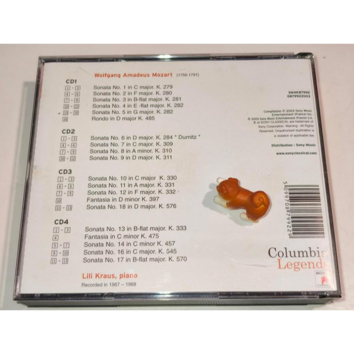 好音悅 Lily Kraus 莉莉‧克勞絲 Mozart 莫札特 piano sonatas 鋼琴奏鳴曲 4CD SON-細節圖2
