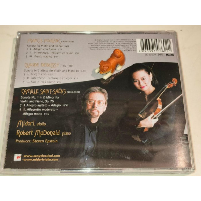 好音悅 Midori 宓多里 五嶋みどり 美島綠 McDonald 德布西 浦朗克 聖桑 小提琴奏鳴曲 SONY-細節圖2