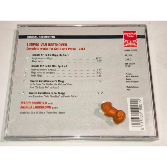 好音悅 Mario Brunello Andrea Lucchesini 貝多芬 大提琴奏鳴曲 VOL.1 AGORA-細節圖2