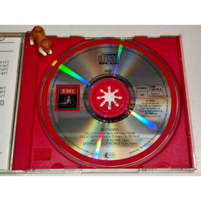 好音悅 Du Pré 杜普蕾 Kovacevich 寇瓦謝維契 貝多芬 第3&5號大提琴奏鳴曲 EMI 西德版 無IFP-細節圖3