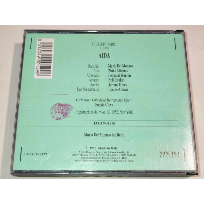 Del Monaco Milanov Warren Rankin Cleva Verdi 威爾第 AIDA 阿依達 19-細節圖2
