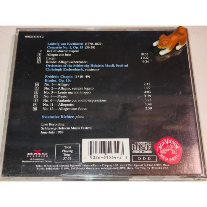 好音悅 Sviatoslav Richter 李希特 艾森巴哈 貝多芬 第一號鋼琴協奏曲 蕭邦 練習曲 RCA 美版 無-細節圖2