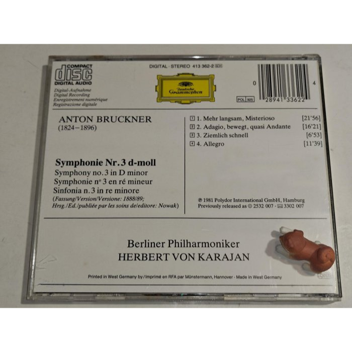 好音悅 全銀圈 Karajan 卡拉揚 Bruckner 布魯克納 第3號交響曲 柏林愛樂 DG 西德PDO 無IFPI-細節圖2