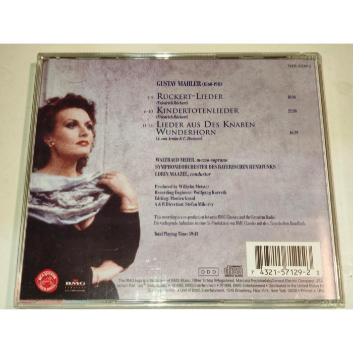 文本齋 Waltraud Meier Maazel 馬捷爾 Mahler 馬勒 悼亡兒之歌 呂克特之歌 少年魔法號角選曲-細節圖2