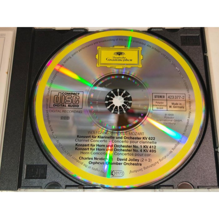 文本齋 Neidich Jolley 莫札特 Mozart 單簧管協奏曲 第1&4號法國號協奏曲 奧菲斯室內樂團 DG-細節圖3