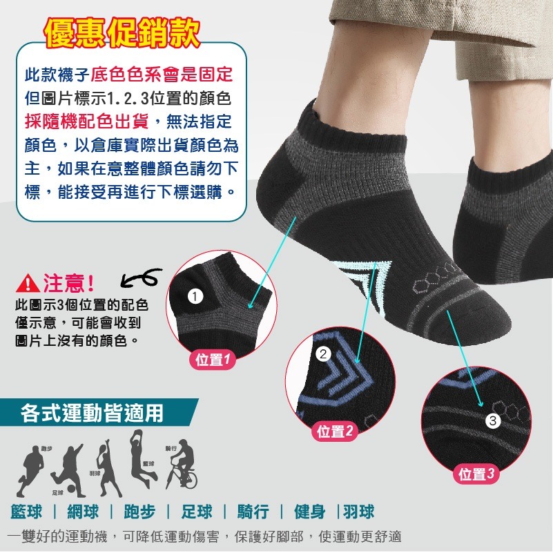 【FAV】台灣製【1雙】足弓機能氣墊襪/男襪/現貨/氣墊襪/蜂巢透氣/護踝加壓/純棉/男童襪/型號:A201-細節圖7