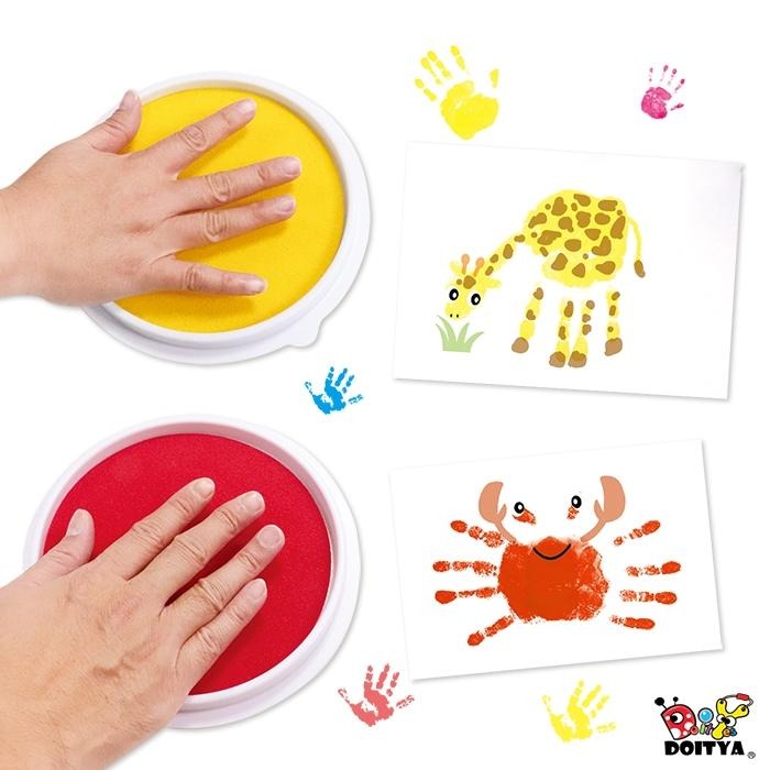 台灣製造 安全水性無毒 圓盤印泥 手指手掌印畫 墨水墊套裝組 美勞印台  手掌印泥 水洗無毒 手指手掌蓋印 蓋印畫-細節圖5