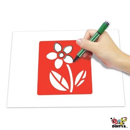 手作DIY材料  描圖板套裝組 安靜神器 運筆練習 板畫 造型描圖板 可搭配海綿滾刷 兒童美勞彩繪 6片一組-細節圖2