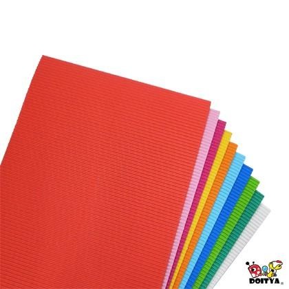 美勞工藝紙張 彩色瓦楞紙 A4 A3 波浪紙板 一包10張入 10色 小公園手作 美勞材料 美勞用紙 藝術紙-細節圖2