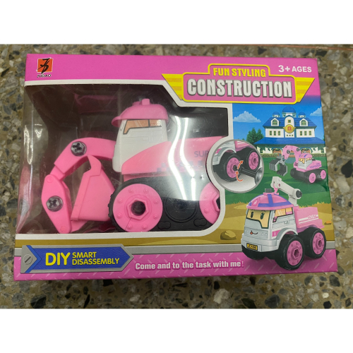￥小新媃 ￥娃娃機商品 poli拼裝工程車 組裝玩具車