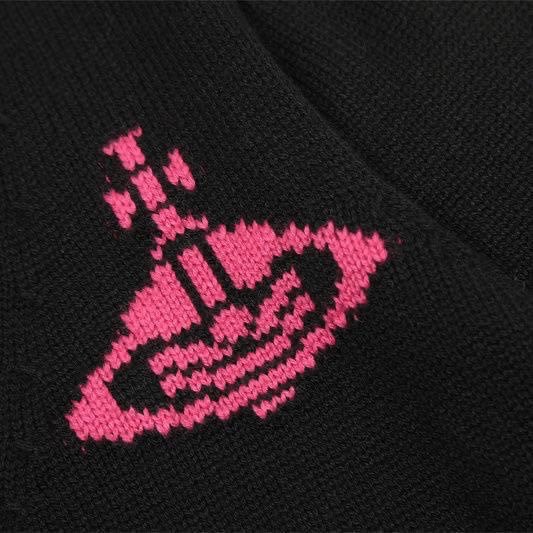 Vivienne Westwood 土星V领羊毛針織外套 小外套 黑桃/灰黑撞色毛衣 百搭好氣質滿滿❤️-細節圖3