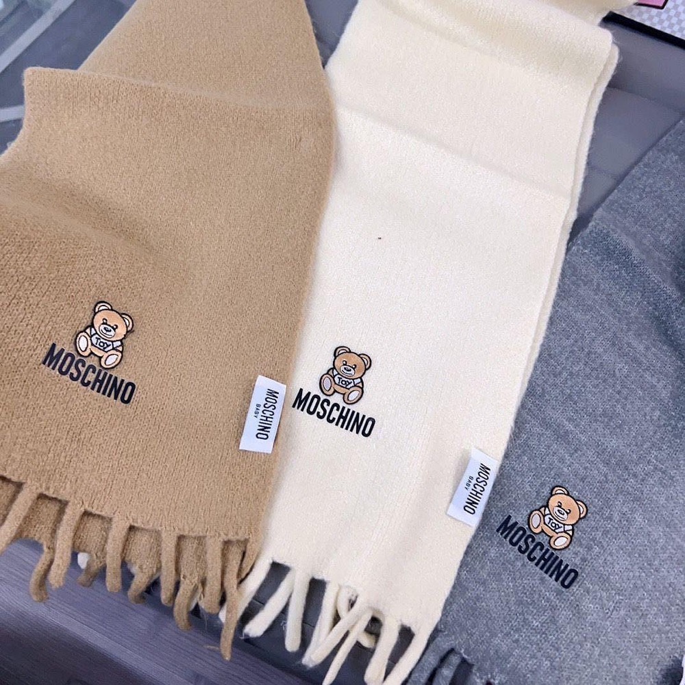 Moschino 泰迪熊圍巾🧣百搭兒童圍巾，純棉，幼兒寶寶都可以，360度可旋轉，羊絨4色兒童圍巾，針織保暖，舒適可愛曖-細節圖6