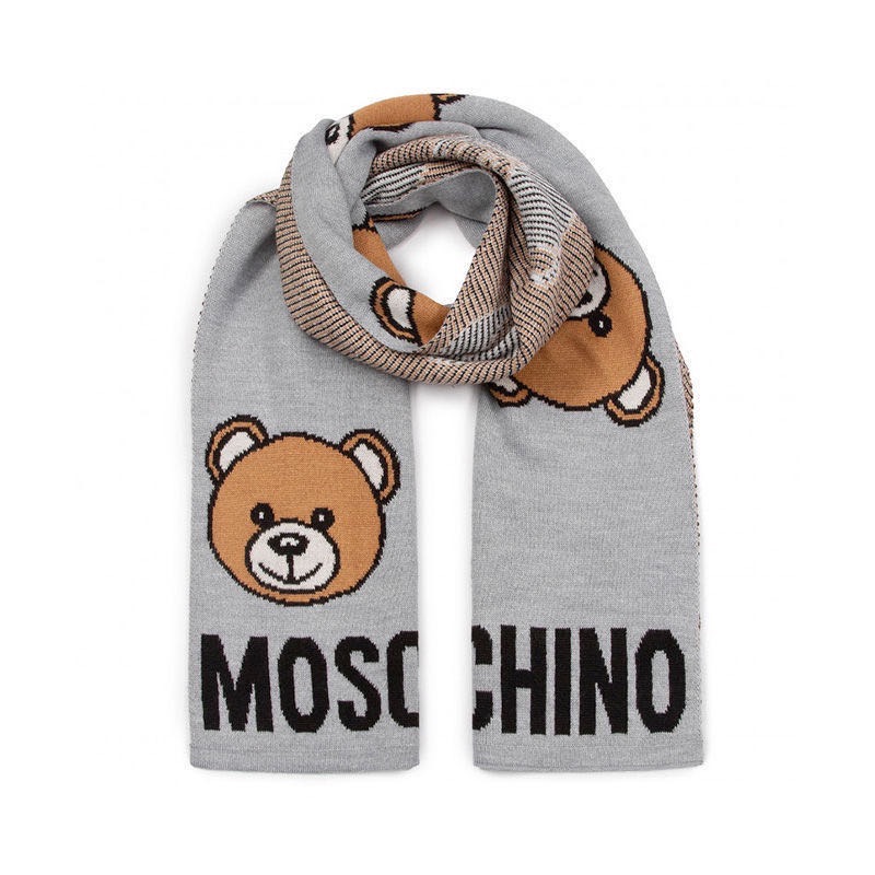 Moschino Q！泰迪熊圍巾🧣男女情侶款，針織保暖，舒適可愛曖心，送禮自用兩相宜🎄❤️-細節圖2
