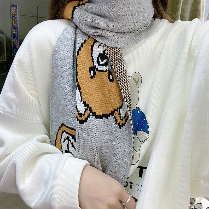 Moschino Q！泰迪熊圍巾🧣男女情侶款，針織保暖，舒適可愛曖心，送禮自用兩相宜🎄❤️-細節圖3