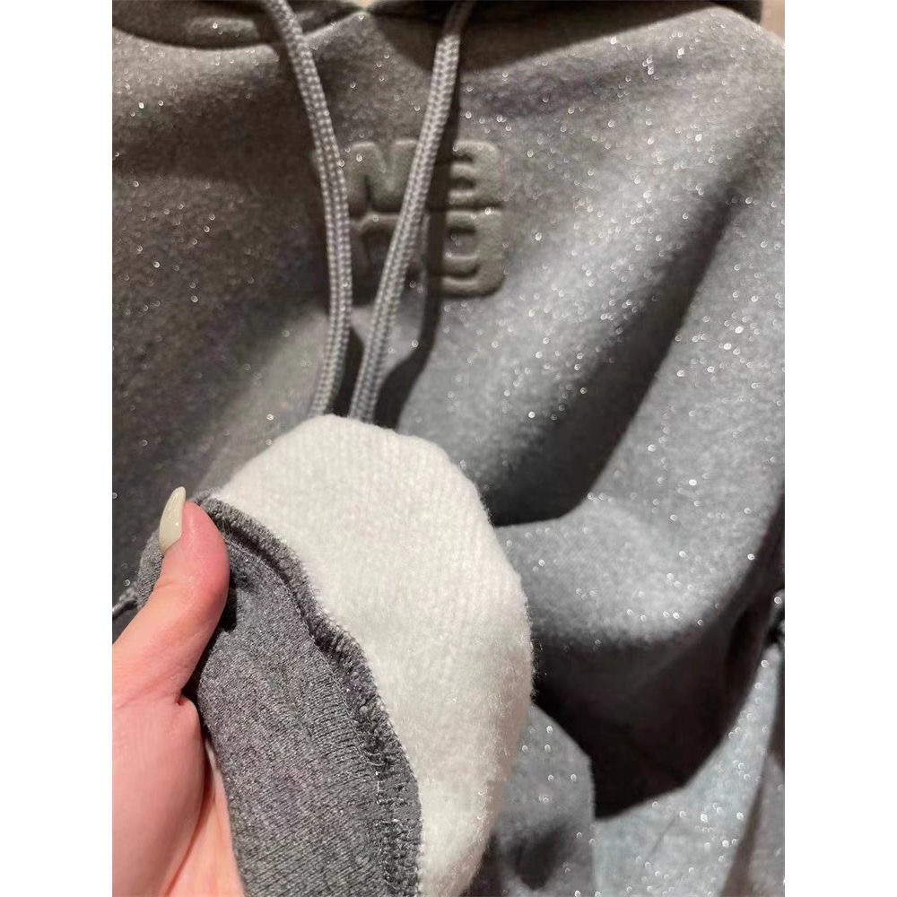 Alexander Wang AW T恤  大學T 亞歷山大王現貨!女王銀河閃粉加絨圓領衛衣 美極了！  Sml-細節圖5