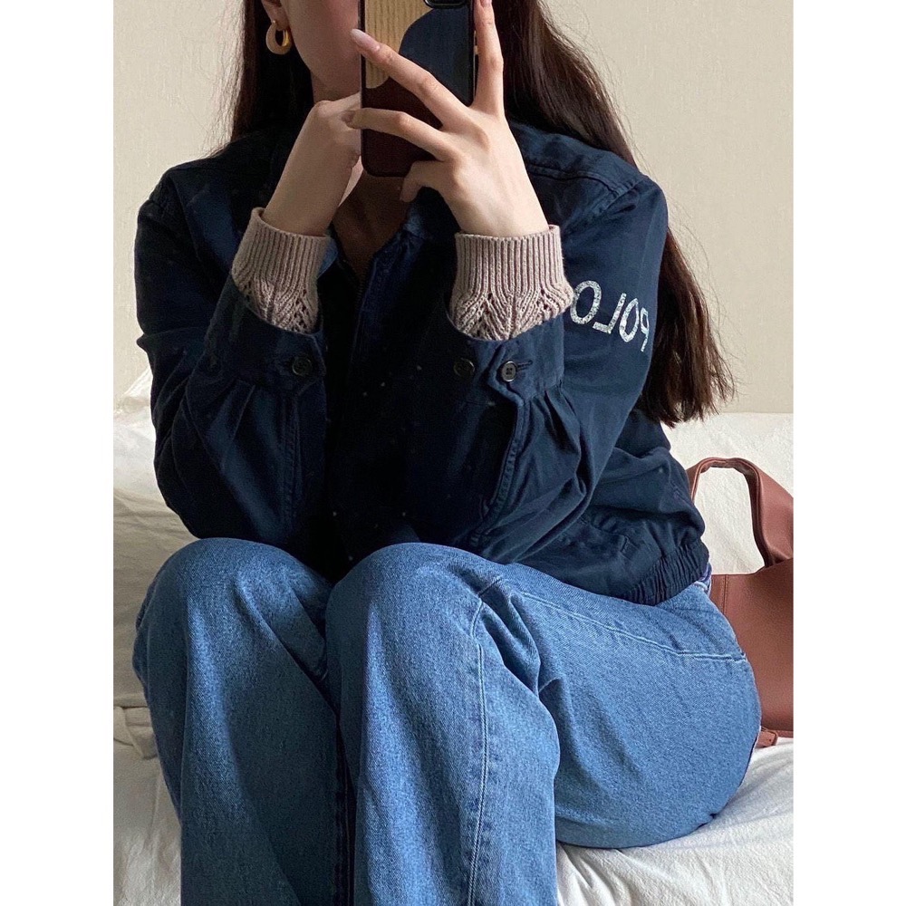 RL polo  戰馬刺繡拉鍊棒球外套 老外套 老幹部外套 夾克 美式復古簡約超級百搭有氣質 基本單品必入手👍 sml-細節圖7