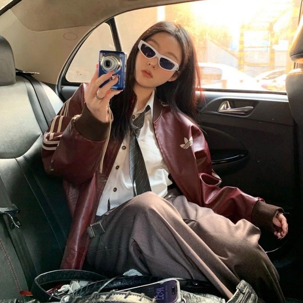 Adidas 皮衣 外套 二色都好好看 復古三葉草 實穿百搭 私留 超級喜歡💕經典三條槓美式復古棒球服外套 男女同款-細節圖6