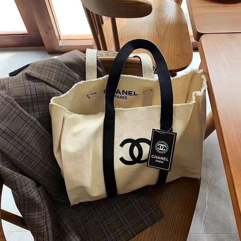 Chanel 香奈兒 VIP限量贈品禮 帆布包 托特包 肩背包 手提包 大雙C環保購物袋 VIP限量贈品禮 方便實用 好-細節圖4