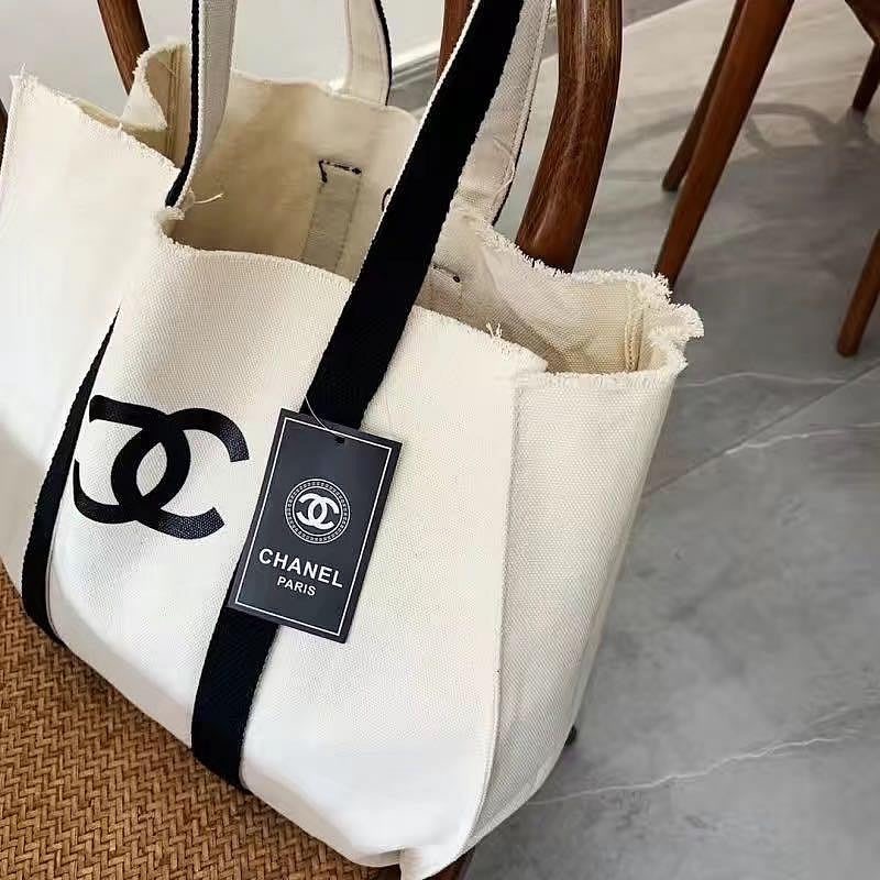 Chanel 香奈兒 VIP限量贈品禮 帆布包 托特包 肩背包 手提包 大雙C環保購物袋 VIP限量贈品禮 方便實用 好-細節圖5