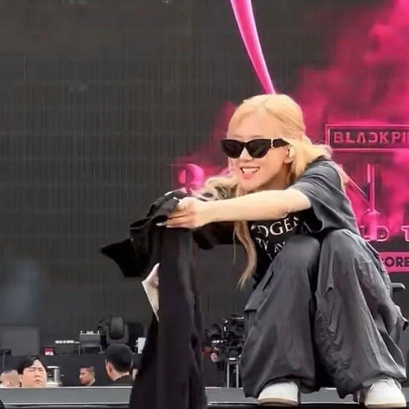 blackpink樸彩英ROSE同款T恤 純棉舒服舒適 可鹽可甜 寬松落肩中袖 清新好氣質🌸-細節圖3