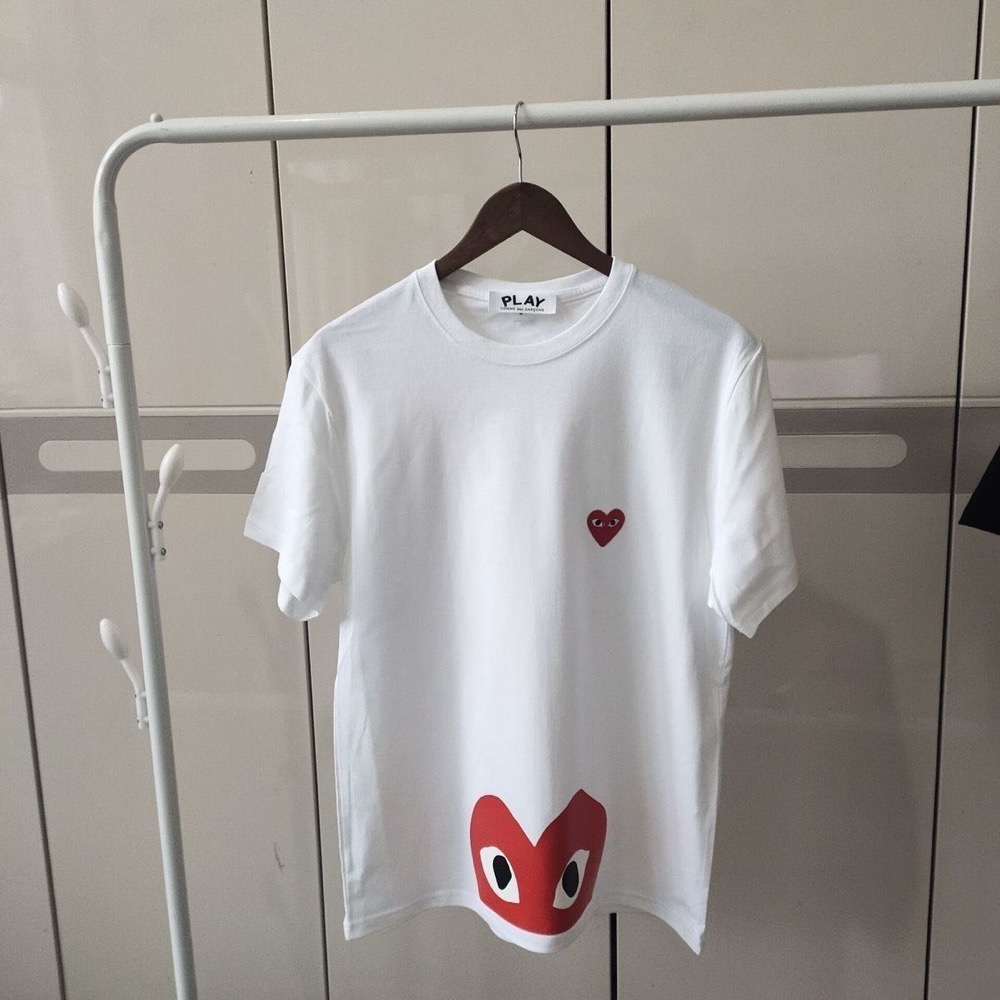 PLAY 潮牌 川久保玲 T恤 別緻上下大小經典愛心上衣 四季百搭❤️情侶款男女同款-細節圖2