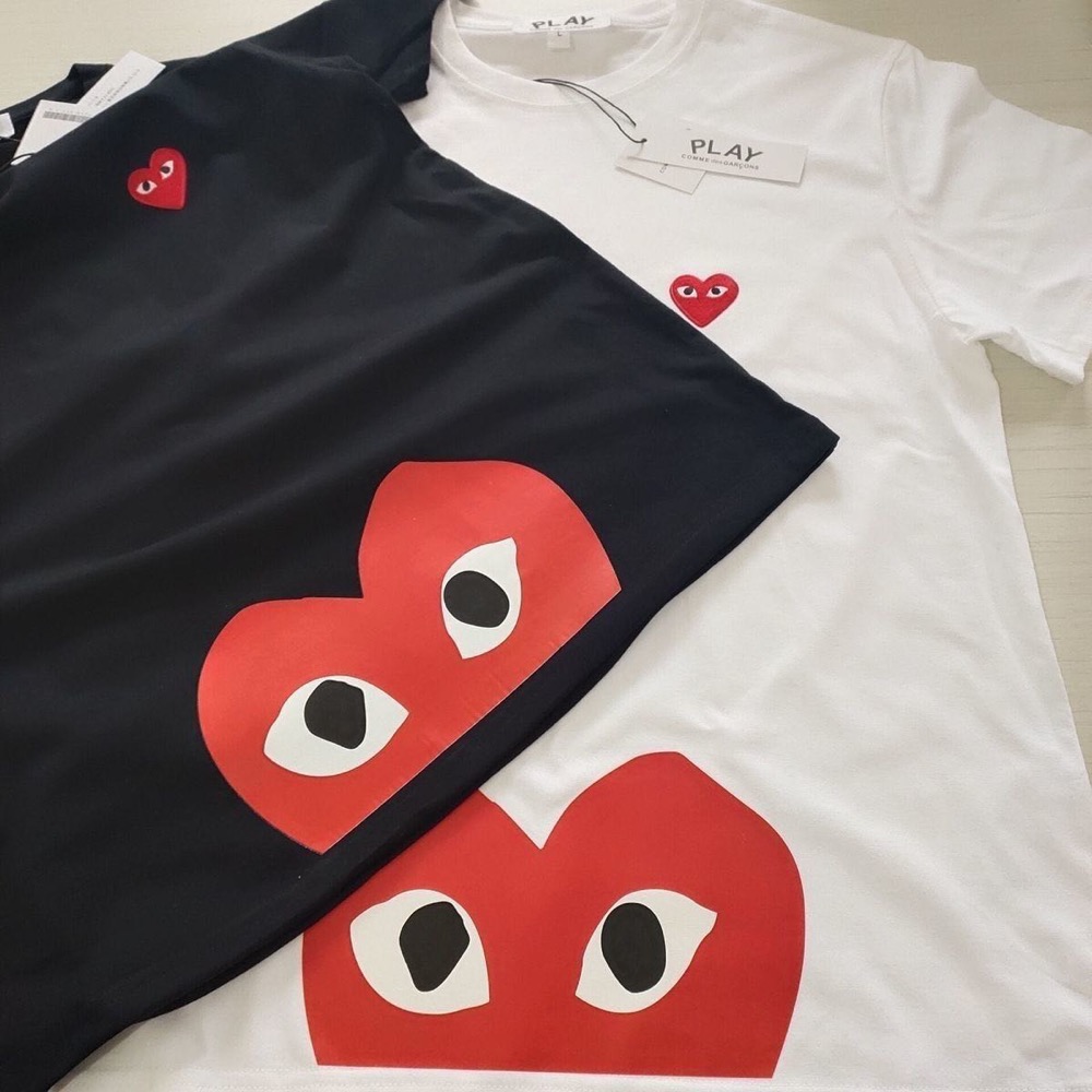 PLAY 潮牌 川久保玲 T恤 別緻上下大小經典愛心上衣 四季百搭❤️情侶款男女同款-細節圖4