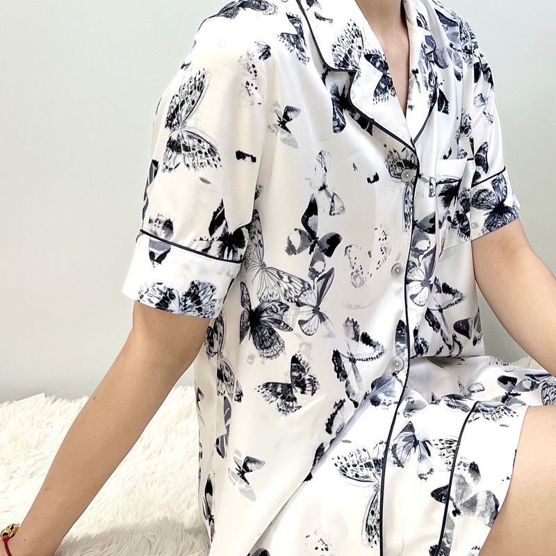 VS 維多利亞的秘密真絲綢睡衣 居家服 女星愛用款 高級舒服短袖短褲家居服套裝 我自己也超級喜歡 太舒適了-細節圖2