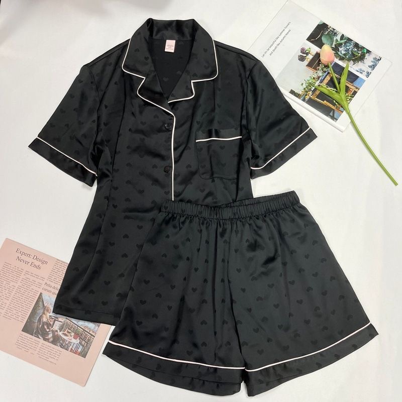 VS 維多利亞的秘密真絲綢睡衣 居家服 女星愛用款 高級舒服短袖短褲家居服套裝 我自己也超級喜歡 太舒適了-細節圖5