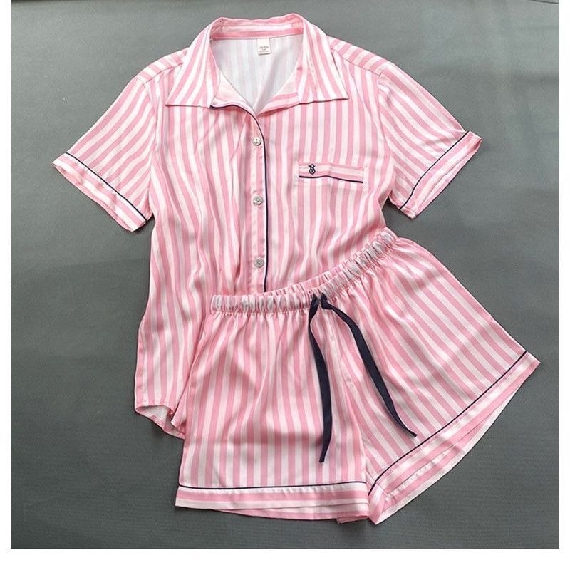 VS 維多利亞的秘密真絲綢睡衣 居家服 女星愛用款 高級舒服短袖短褲家居服套裝 我自己也超級喜歡 太舒適了-細節圖7