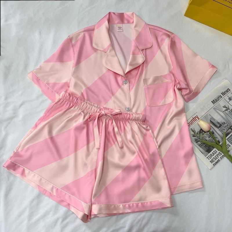 VS 維多利亞的秘密真絲綢睡衣 居家服 女星愛用款 高級舒服短袖短褲家居服套裝 我自己也超級喜歡 太舒適了-細節圖11