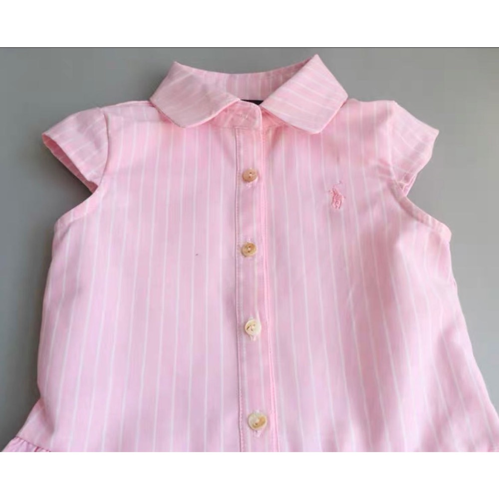 美國🇺🇸RL Polo 女童連衣裙 洋裝 連身裙 簡單大方又萌 很有氣質 的條紋設計 顏色粉嫩甜美，尺寸100-160cm-細節圖2