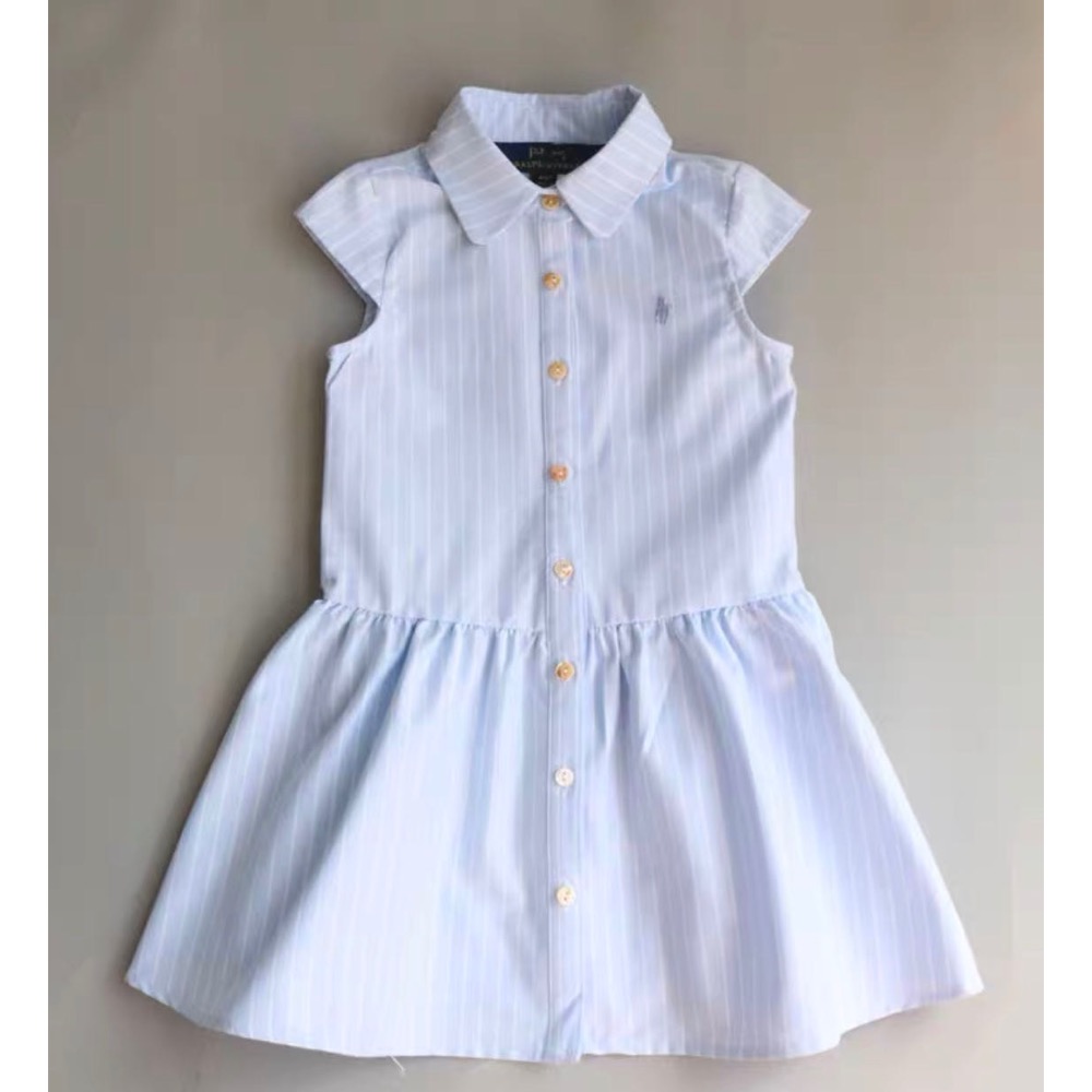 美國🇺🇸RL Polo 女童連衣裙 洋裝 連身裙 簡單大方又萌 很有氣質 的條紋設計 顏色粉嫩甜美，尺寸100-160cm-細節圖6