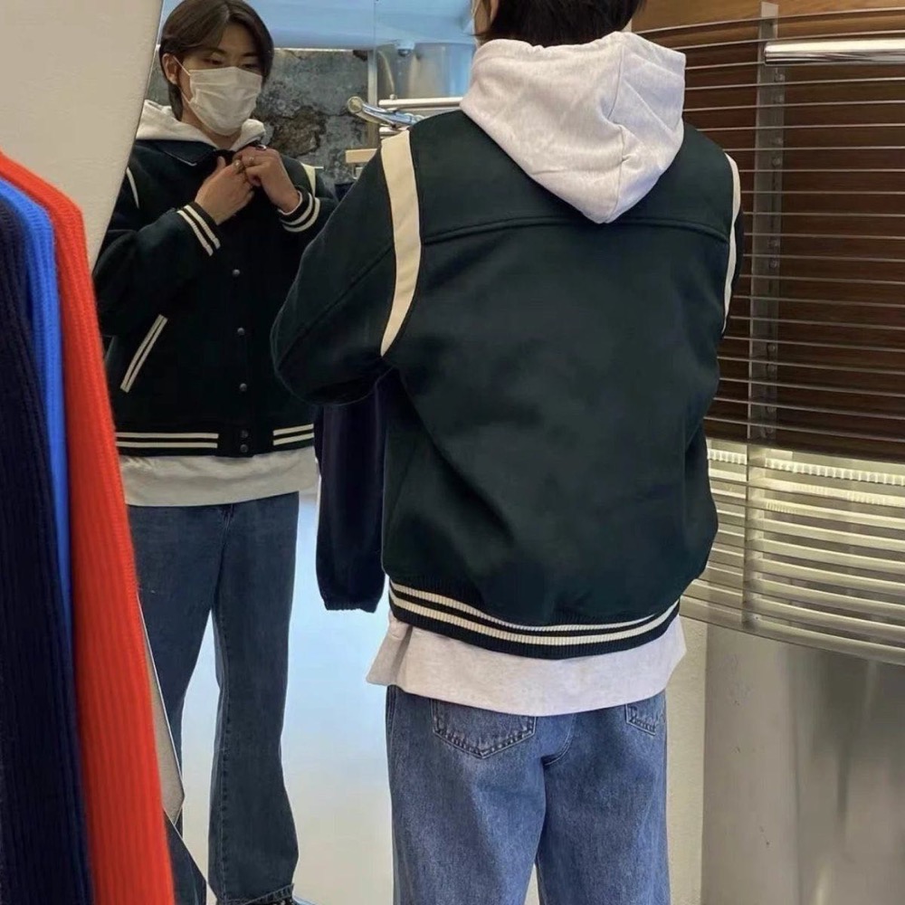 Jennie同款 美式復古刺繡Logo棒球服外套 男女同款 韓國MARITHE FRANCOIS GIRBAUD夾克 太-細節圖5