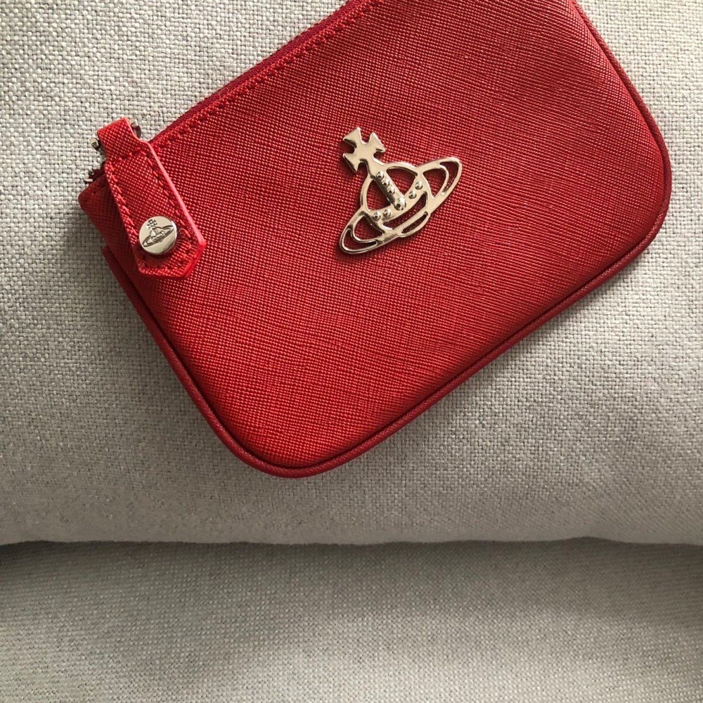 Vivienne Westwood 經典土星🪐招財星  零錢包 拉鏈零錢包 收納包男女通用 卡包 純色耐括十字紋👍-細節圖2