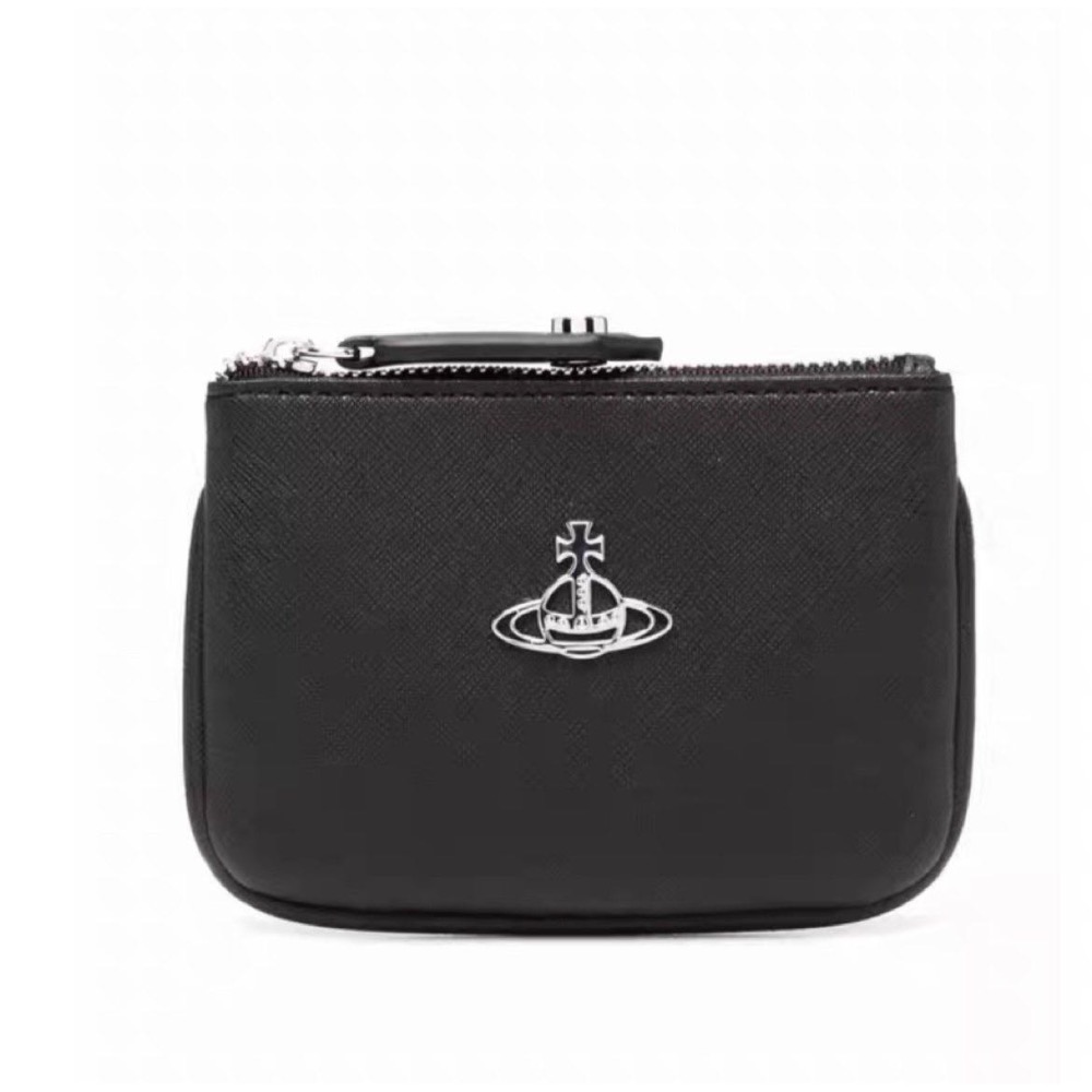 Vivienne Westwood 經典土星🪐招財星  零錢包 拉鏈零錢包 收納包男女通用 卡包 純色耐括十字紋👍-細節圖4