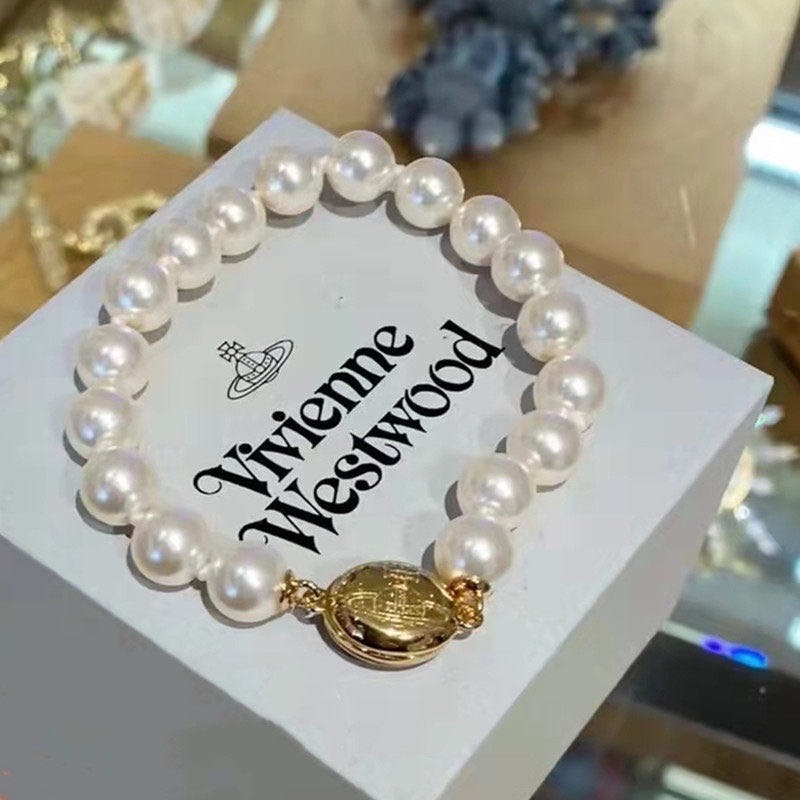 Vivienne Westwood 手鍊 手鏈 手環 薇薇安土星搪瓷琺瑯❤️彩釉橢圓紐扣好美！星球珍珠優雅甜美🌹-細節圖5