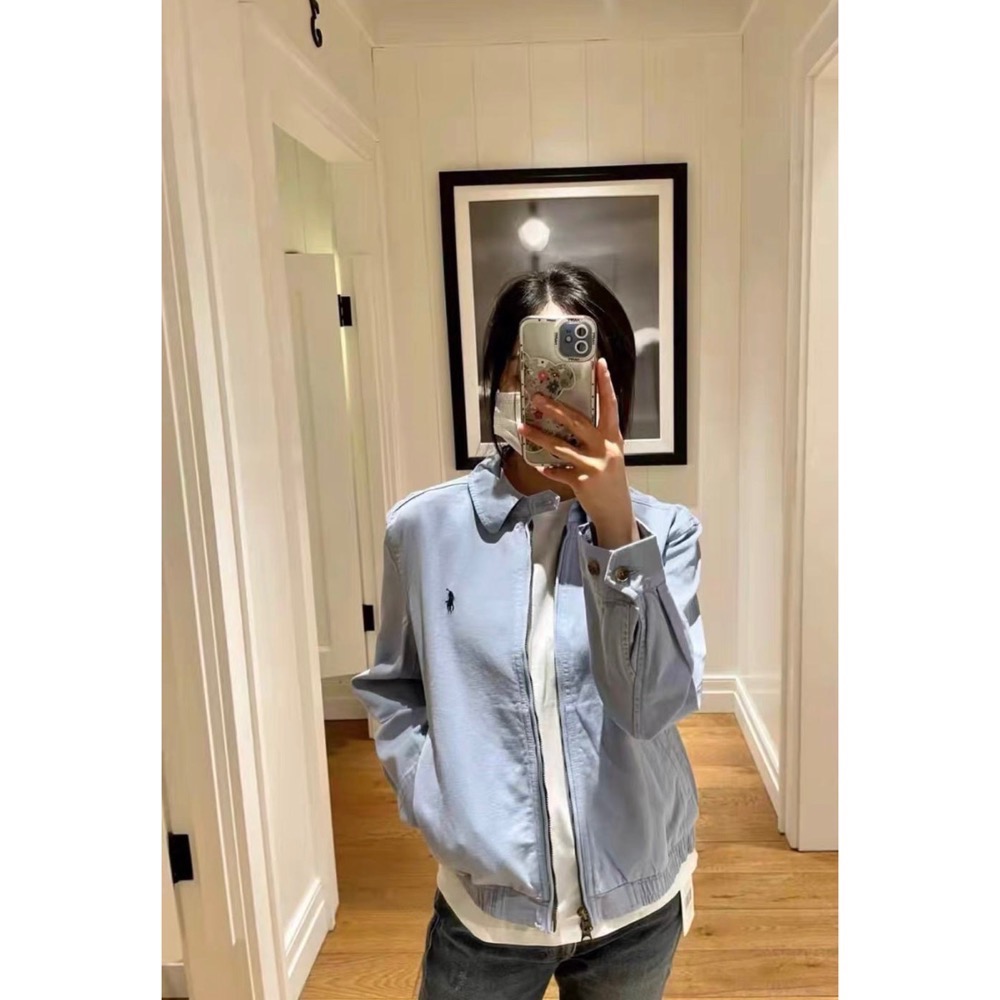 RL polo 外套 夾克 清爽好氣質 顯白 清新設計感刺繡 復古高級老外套-細節圖4