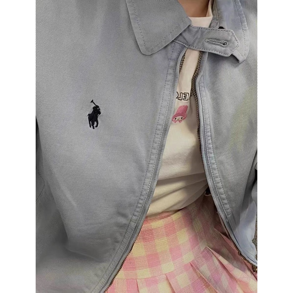 RL polo 外套 夾克 清爽好氣質 顯白 清新設計感刺繡 復古高級老外套-細節圖5