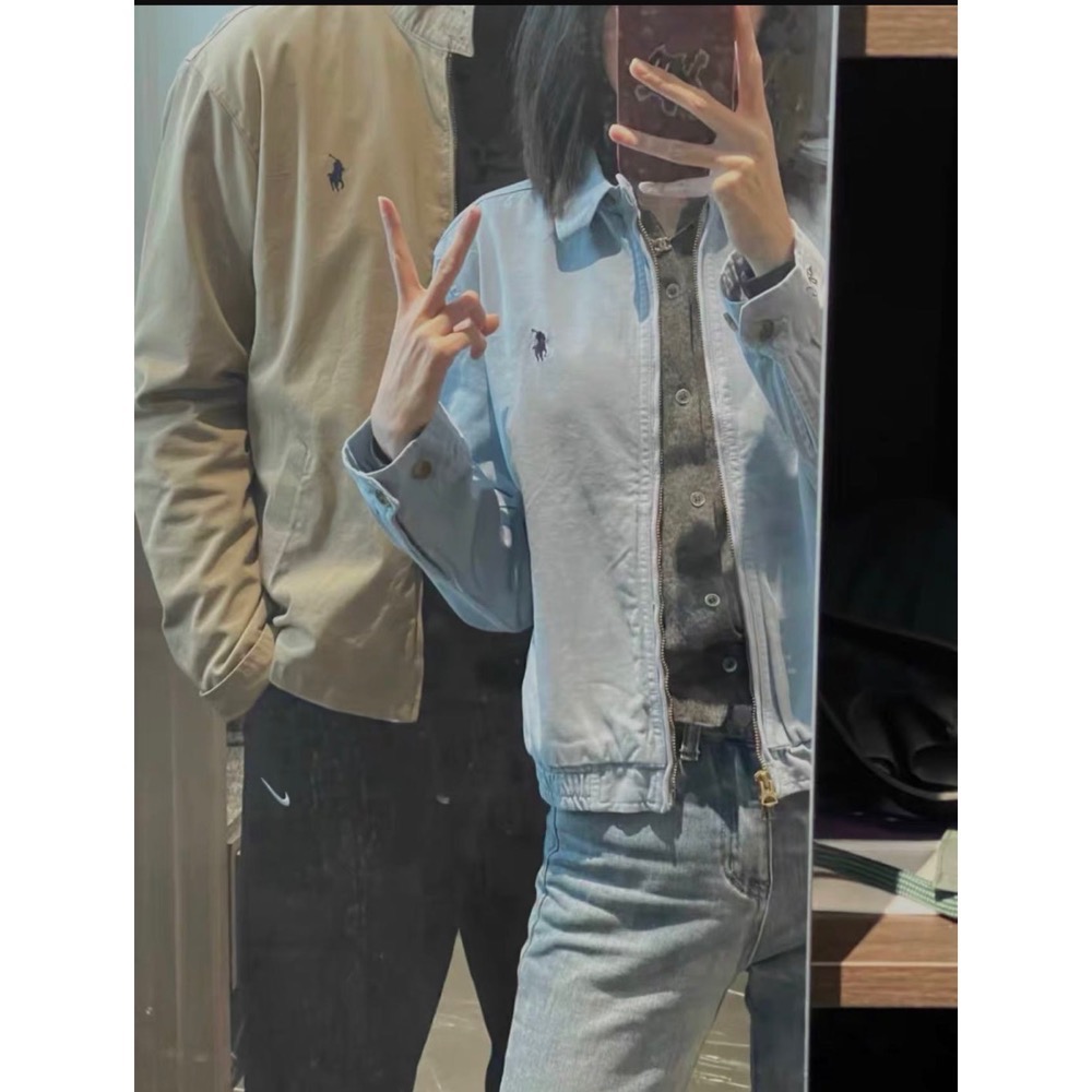 RL polo 外套 夾克 清爽好氣質 顯白 清新設計感刺繡 復古高級老外套-細節圖6