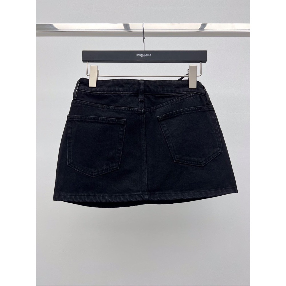 Alexander Wang 亞歷山大王 掛腰牛仔短裙 裙子 半裙 大王真的太會了！性感拿捏的剛剛好！可調節水鑽織帶掛腰-細節圖4